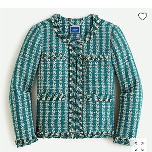 JCrew Lady Jacket in Emerald Tweed, Size 4